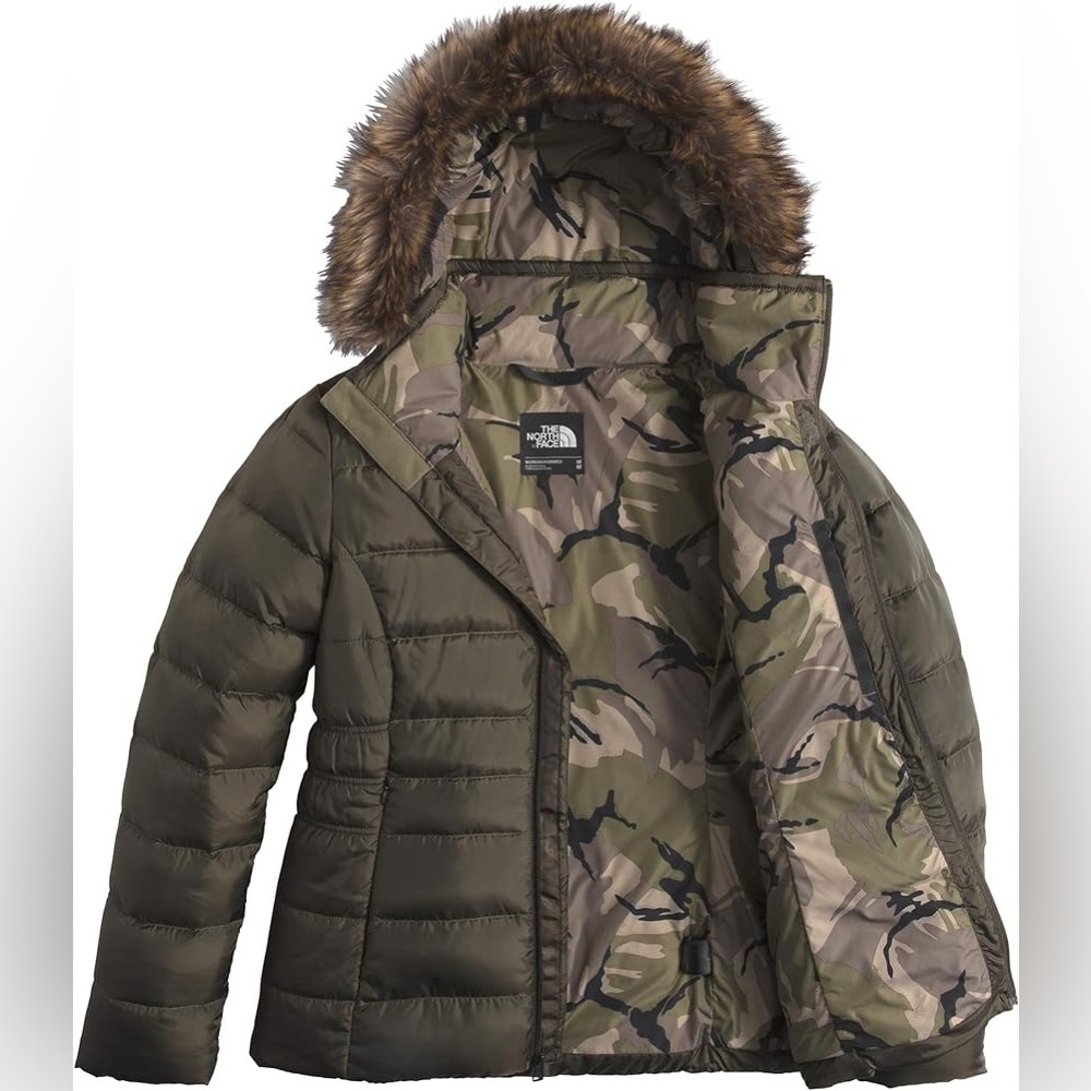 The North Face Hooded Gotham Down Puffer Jacket II in Green Insulated Women's XS